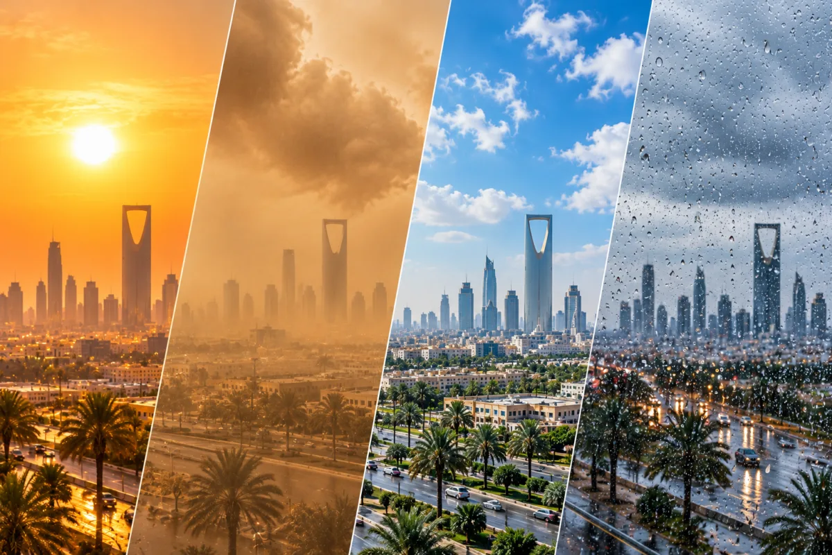 Riyadh Skyline Through Four Seasons