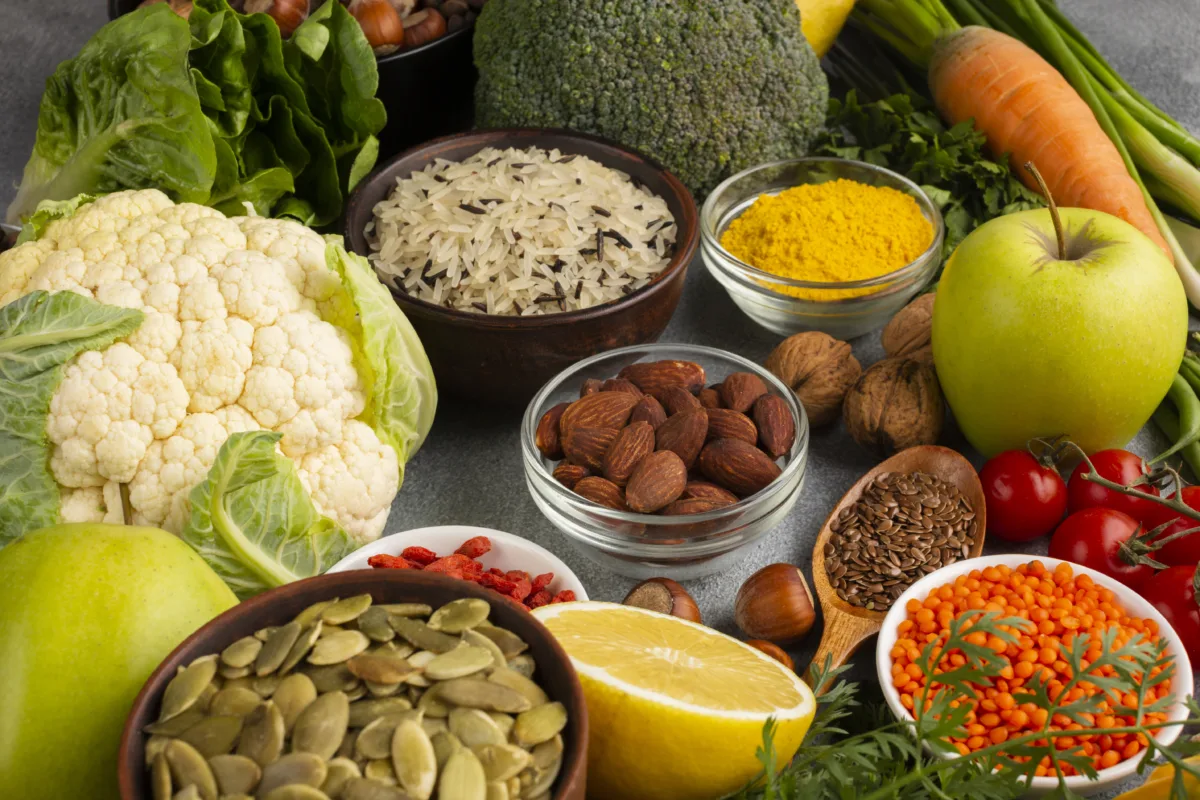 assortment vegetables spices