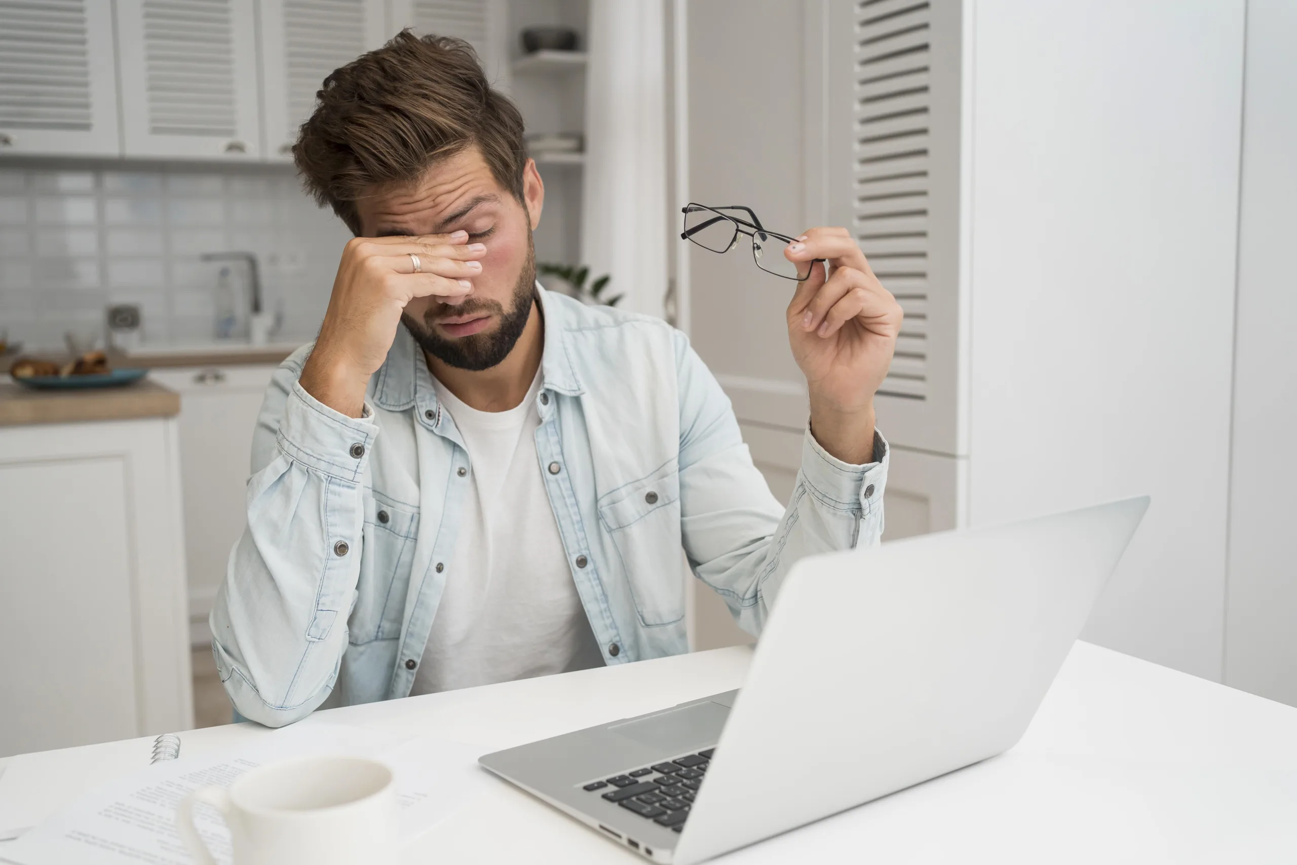 casual adult male working from home scaled