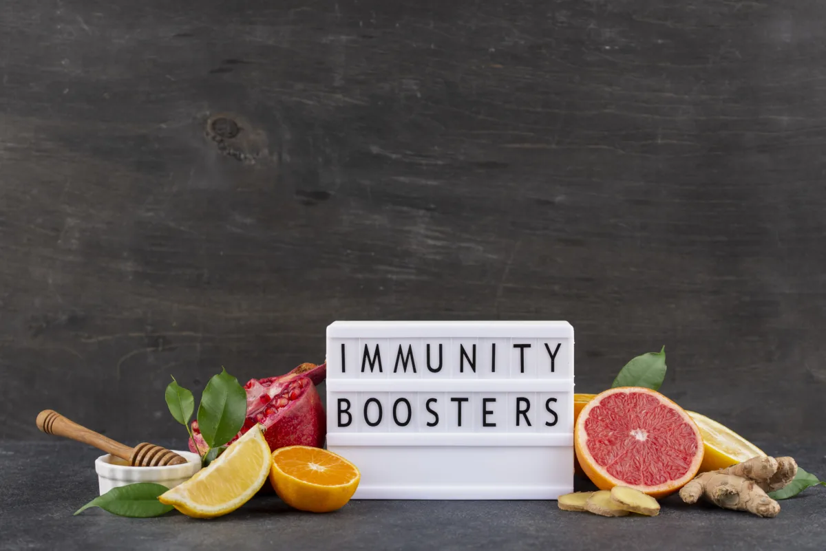 front view immunity boosting foods with citrus ginger