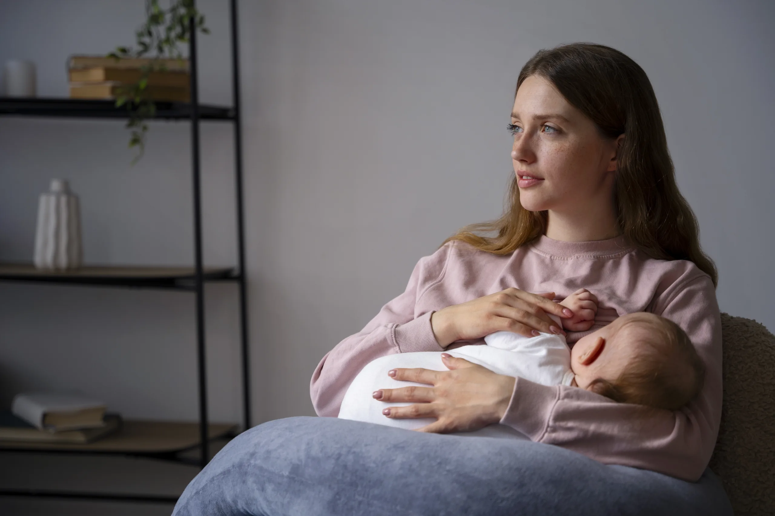 medium shot mother with cute newborn scaled